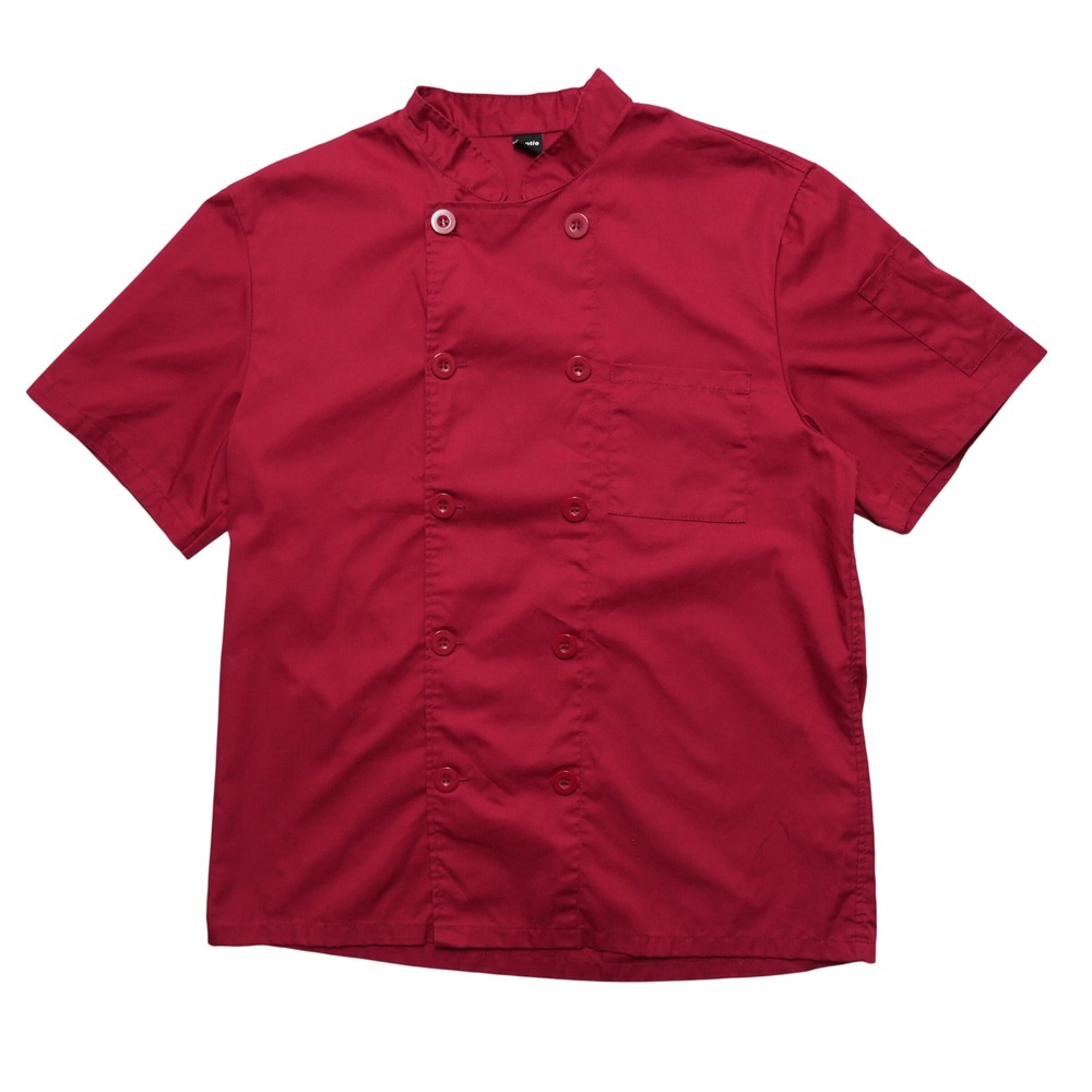 Toptie Chef Coat Unisex Medium Red‎ Double Breasted Button Up Kitchen Workwear